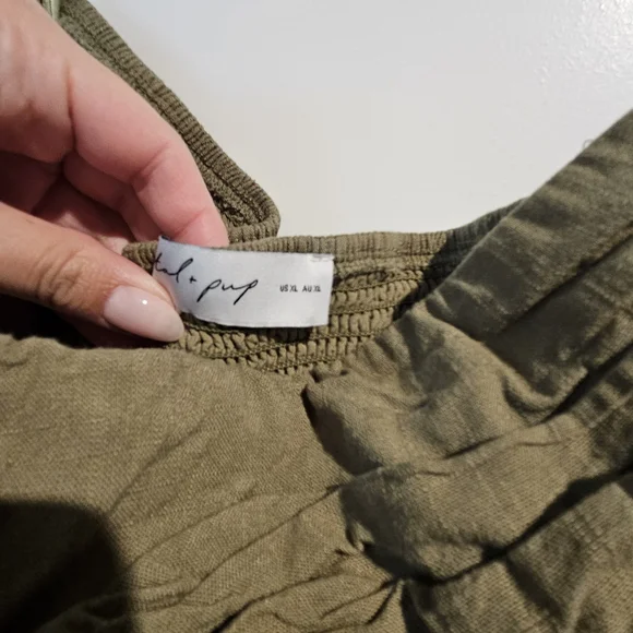 Petal & Pup Olive Strapless Dress - Picture 5 of 6